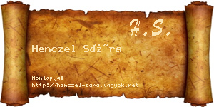 Henczel Sára névjegykártya
