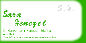 sara henczel business card